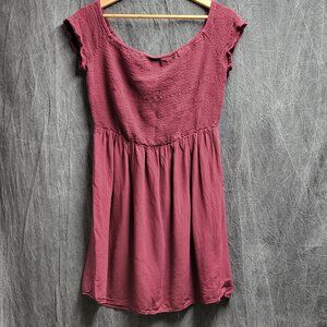 Women's XXL Maroon Dress w/ Shirred Top